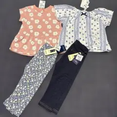 新品未使用タグ付♡80.90のELFIN DOLL 花柄トップスとレギンスセット