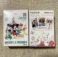 instax mini チェキ用フィルム ミッキー&フレンズ くまのプーさん