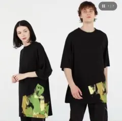 美品 Y-3 ブラッシュストローク グラフィック Tシャツ M 黒 IP5579のサムネイル