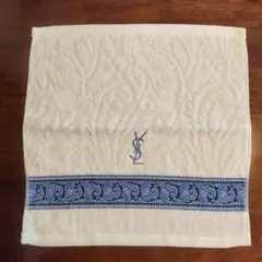 イブサンローラン　YSL アイボリー 　ウォッシュタオル　ロゴ刺繍