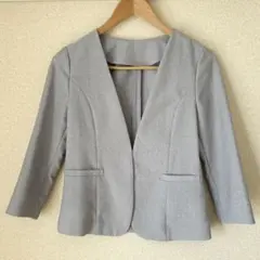 ELVENCE DEUX エルベンスドゥ　ノーカラージャケット グレー 38