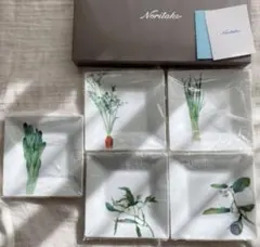 未使用 ノリタケ 京香旬彩 スクエアプレート 5枚15cm