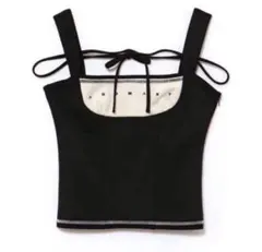 andmary Luca stitch tops black アンドマリー - メルカリ