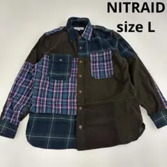 NITRAID パッチワークコットンネルシャツ　コーデュロイ　オールド　スト系のサムネイル
