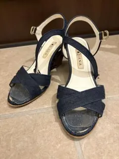DIANA デニム×レースサンダル 22.5cm