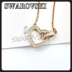 【極美品】SWAROVSKI　スワロフスキー　ハート　ネックレス　ゴールドのサムネイル