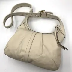 COACH コーチ ショルダーバッグ ベージュ レザー 11611 - メルカリ