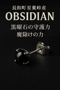 [和田峠産黒曜石使用] 片耳ピアス
