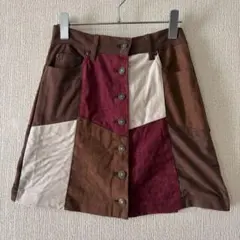 INGNI/パッチワーク スエードミニスカート マルチカラー M