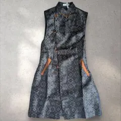 【新品タグ付】チャイナ風 ワンピース ジャガード織 ロングベスト M