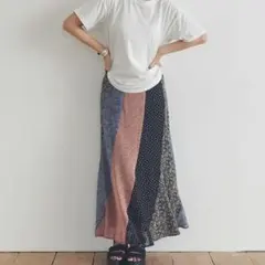 ♥️美品 リエディ×スザンヌ コラボ シフォン切替 マキシ丈フレアスカート Mのサムネイル