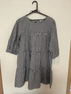 COLZA チェック柄 五分袖チュニック Lサイズ