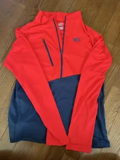 【2枚セット】MILLET ハーフジップ トップス L/XL レッド/ネイビー