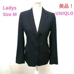 ★美品！ユニクロ　レディース　ストライプ　テーラードジャケット　Mサイズ