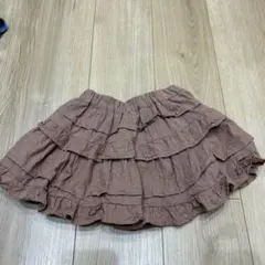 フリル付きブラウンスカート 110