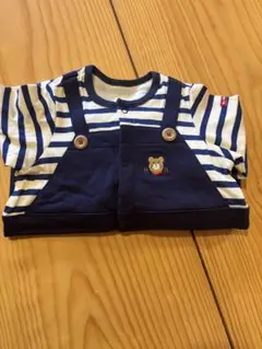 ストライプ柄オーバーオール風