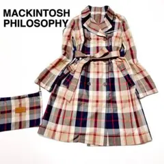 ★極美品★マッキントッシュ　トレンチコート　ハウスチェック　収納袋36S(725のサムネイル
