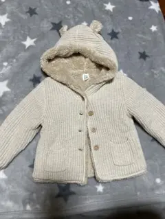【美品】GAP フード付きジャケット アイボリー　90cm