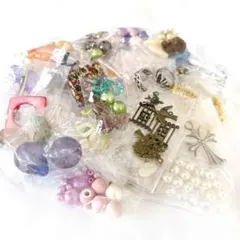パーツ アソート　ハンドメイド　アクセサリー 素材 ビーズ　レジン　まとめ売り