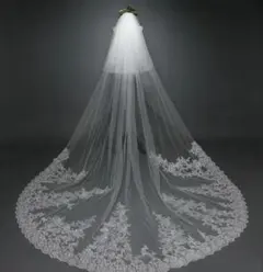 レース装飾 ホワイトウェディングベール