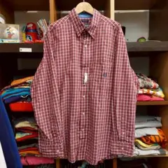 CHAPS 赤チェック 長袖シャツ Mサイズ07J1319