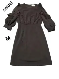 SALE snidel 黒色バルーンスリーブ ミニワンピM ポリエステル100%