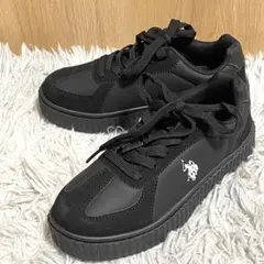 U.S. POLO ASSN. 厚底ボリュームソール スニーカー 黒 23cmのサムネイル