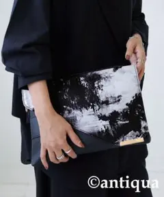 antiqua アブストラクトプリント ショルダーバッグ