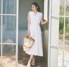 CELFORD カシュクールリボンノースリーブワンピース