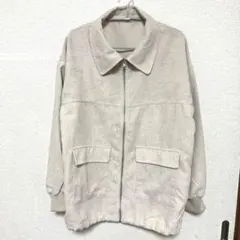 コーデュロイ/薄手ジャケット/ファスナー/ゆったり