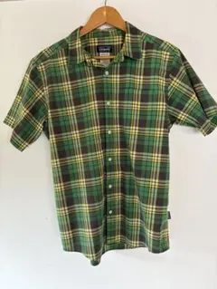 Patagonia 半袖チェック　シャツ グリーン