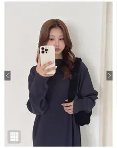 GRL プリーツロングワンピース ブラック F（ショート）