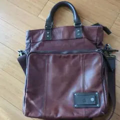 【値下げ】カルバンクライン ブラウンレザー ショルダーバッグ