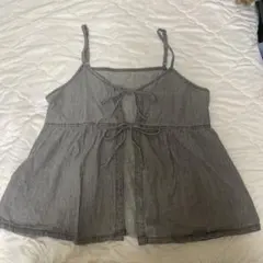 2wayデニムキャミ Honeys Lサイズ グレー リボンのサムネイル