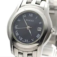 稼働 GUCCI 腕時計 5500L デイト ブラック文字盤 ローマン 3332 - メルカリ
