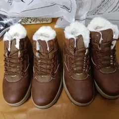 スノーブーツ 防寒 防水 ハイカット 裏起毛 防滑 登山靴 防寒靴 2足まとめ