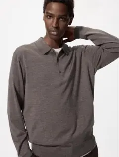 ユニクロ メリノニットポロセーター