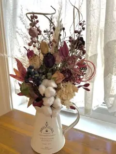 お正月飾りしめ縄　ドライフラワースワッグ　水引き飾り　迎春スワッグ