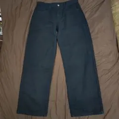 ブラック ストレートデニム パンツ