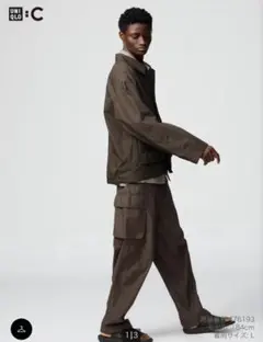 【タグ付新品未使用】ユニクロC ワイドフィットカーゴパンツ S ダークブラウン