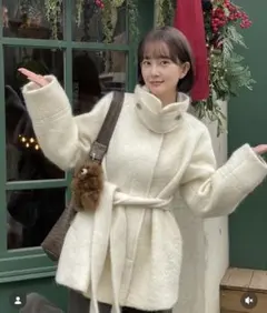 Riu Collarless side belt coat ivory Rちゃん - メルカリ