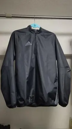 adidas ハーフジップ ウィンドブレーカー 黒　ナイロンジャケット