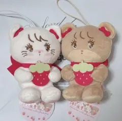 mikko いちごマスコットぬいぐるみ　ムース　ラテ タグ付き