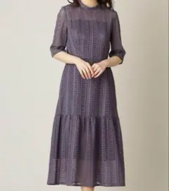 Mサイズ　エメ　ダークパープル レースドレス　パーティードレス