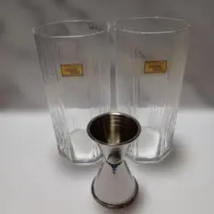佐々木ガラス SWEDEN WOOD グラス 2客ピッチャーカクテルメジャー1