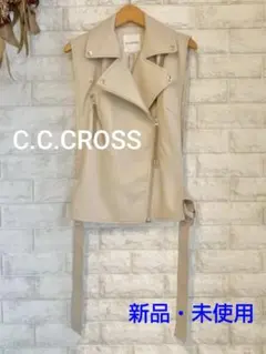 C.C.CROSS やわらかエコレザーライダースジレ 新品・未使用