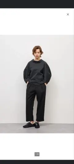 GU タックテーパードパンツ 09 BLACK Lサイズ 丈短めのサムネイル