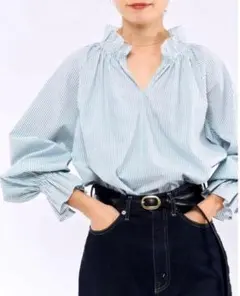 IENA 200/2 ブロードチュニックブラウス 2024SS ストライプ