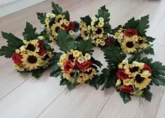 造花 まとめ売り ひまわりブーケ6本セット