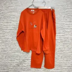 ラパンセ 新品タグ付 ルームウェア上下 猫柄 オレンジ　パジャマ